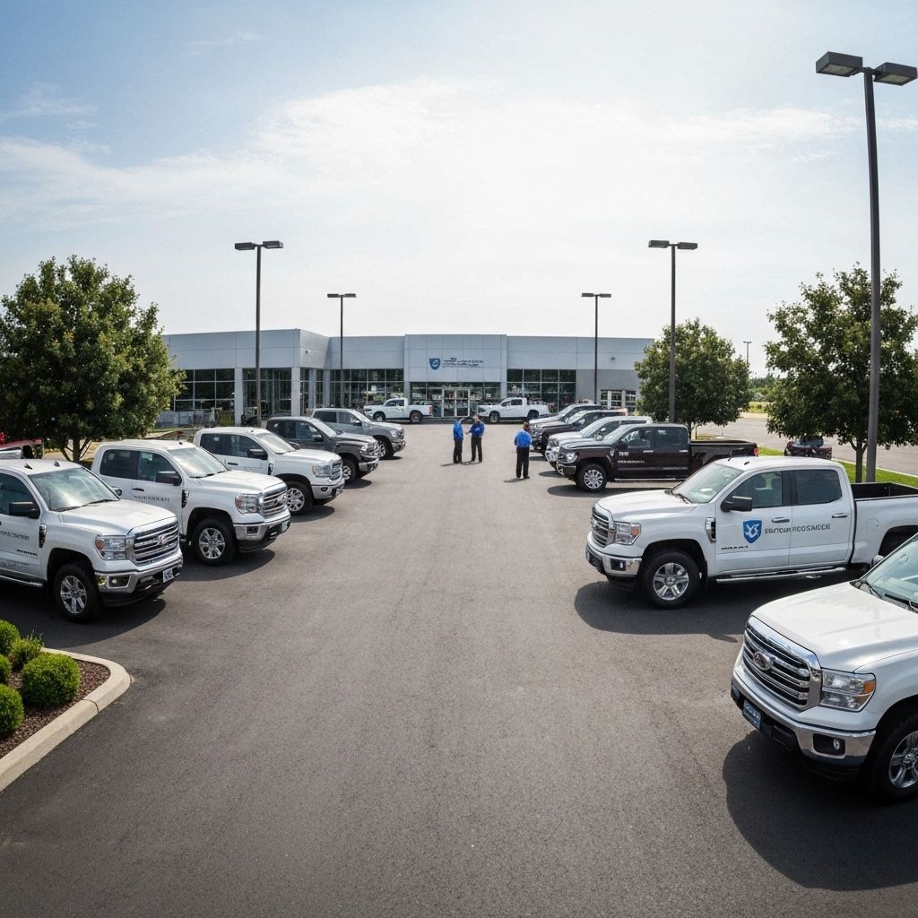 After photo of Pickup Truck - Dealer Lot with professional branded background applied