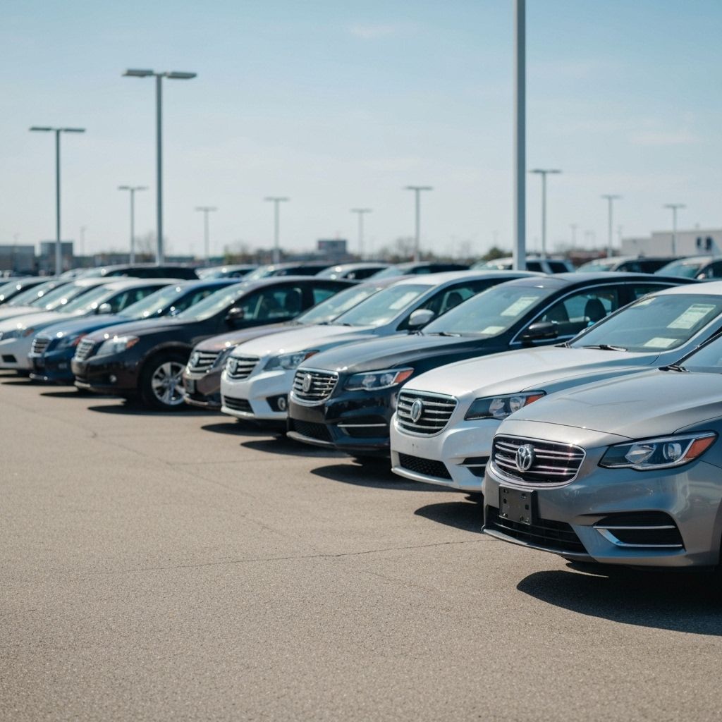 Before: Raw unedited sedan photo taken on dealership lot with cluttered background