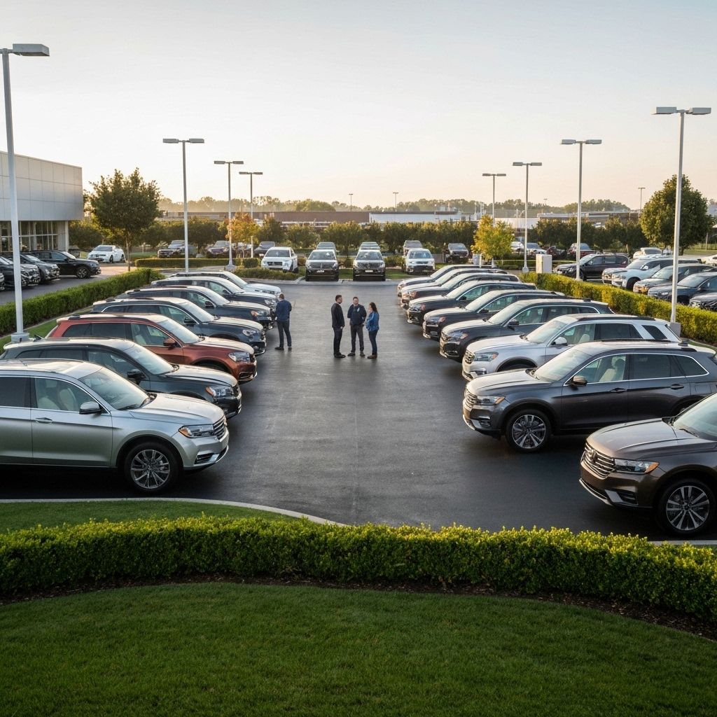 Before photo of Premium SUV - Studio White on dealership lot - unedited original